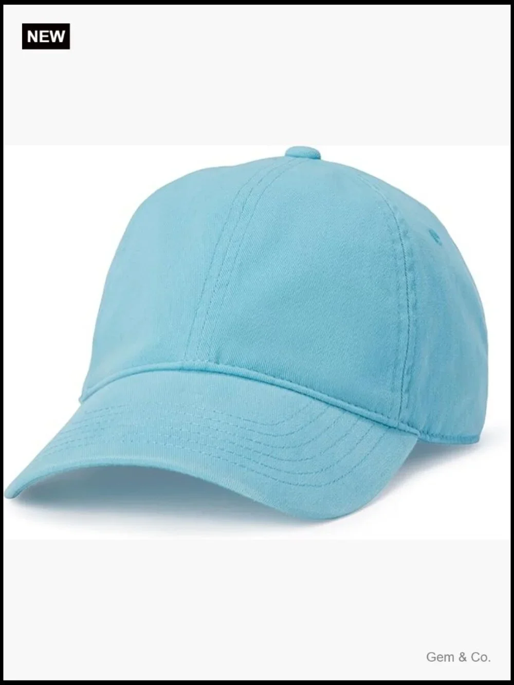 Washed Cotton Canvas Baseball Cap with Adjustable Strap